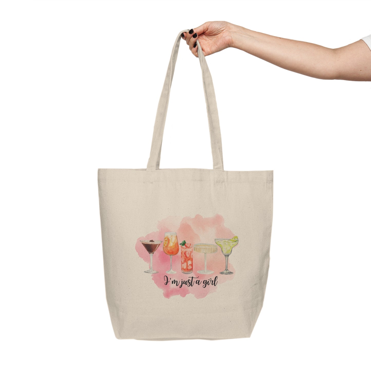 Canvas Tote Bag - Playful 'I'm just a girl' Design