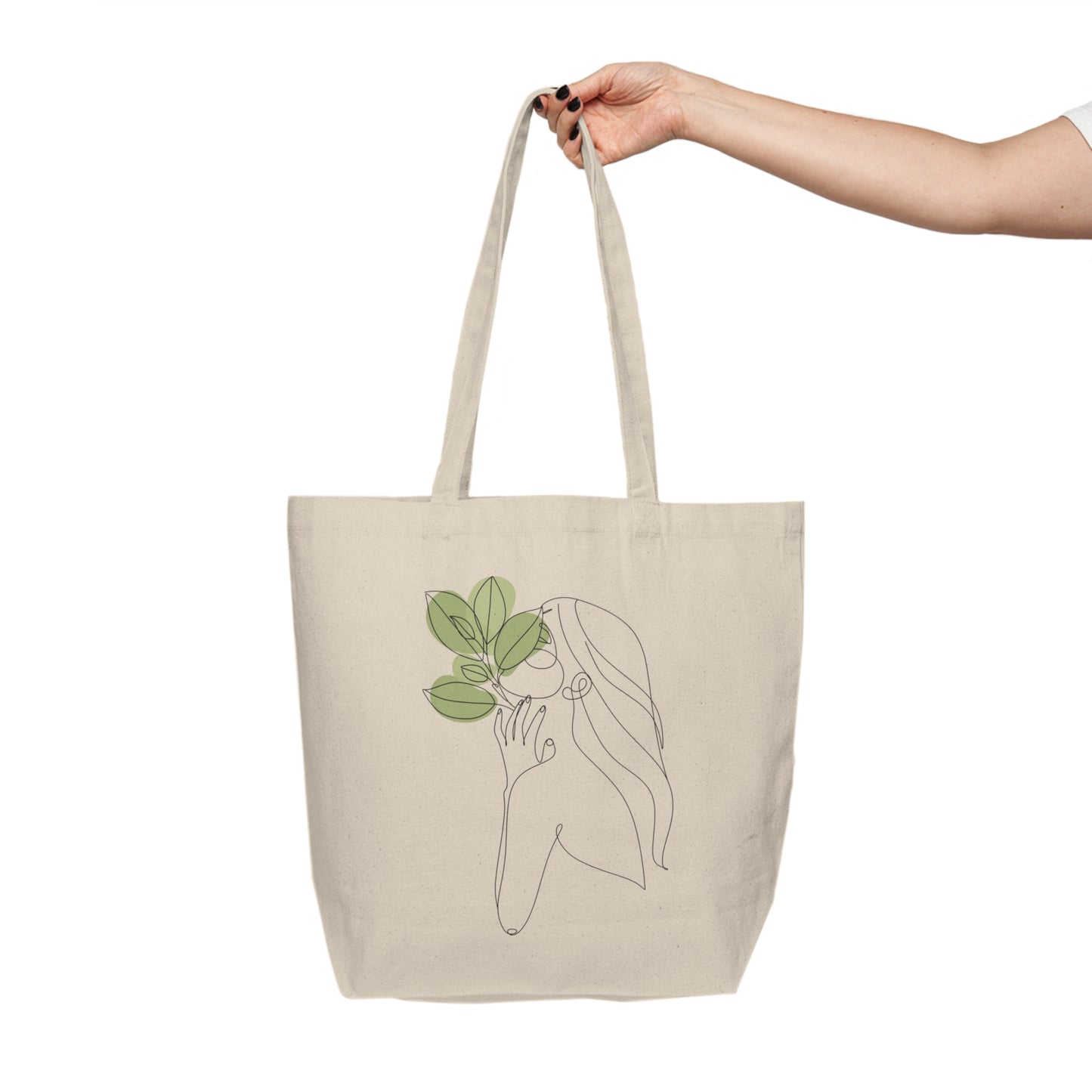 Canvas Tote Bag - Aesthetic Female Face Line Art Design