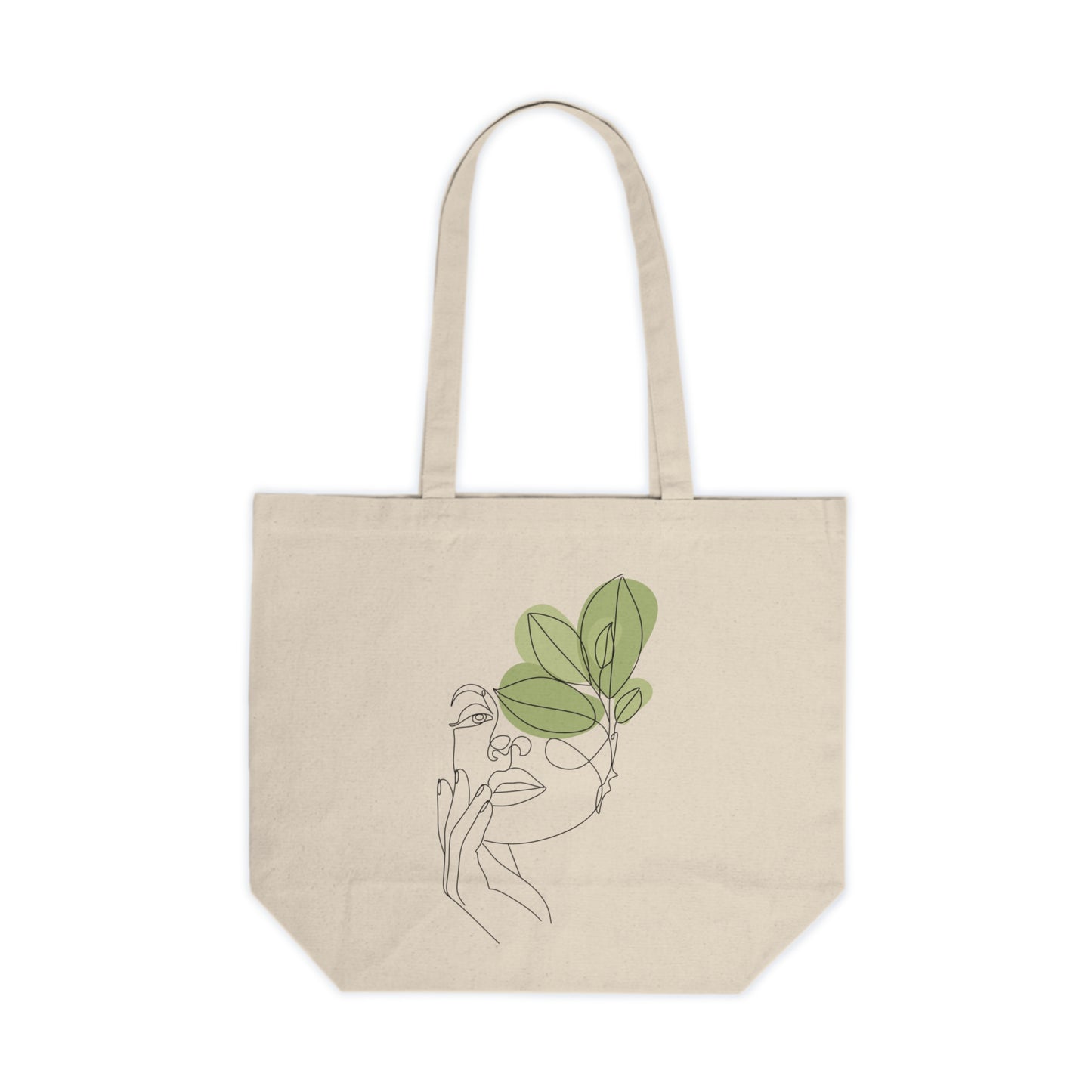 Canvas Tote Bag - Aesthetic Female Face Line Art Design