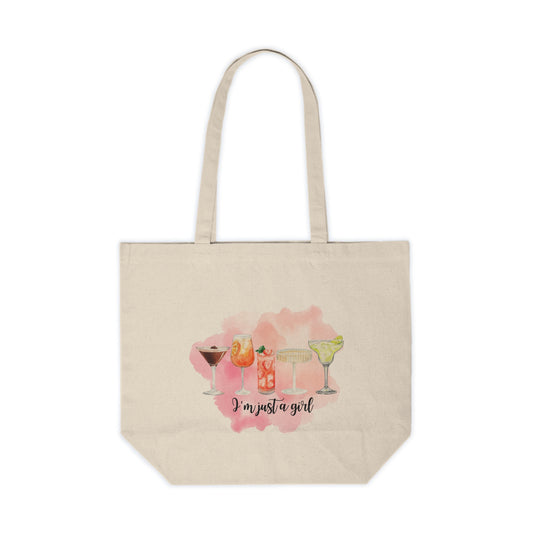 Canvas Tote Bag - Playful 'I'm just a girl' Design