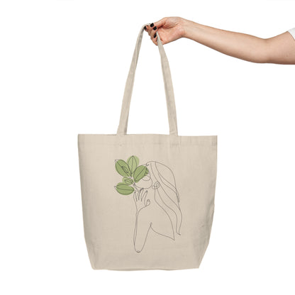 Canvas Tote Bag - Aesthetic Female Face Line Art Design